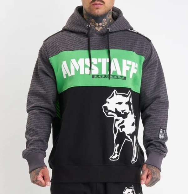 Amstaff Masho Hoodie Black Grey Green