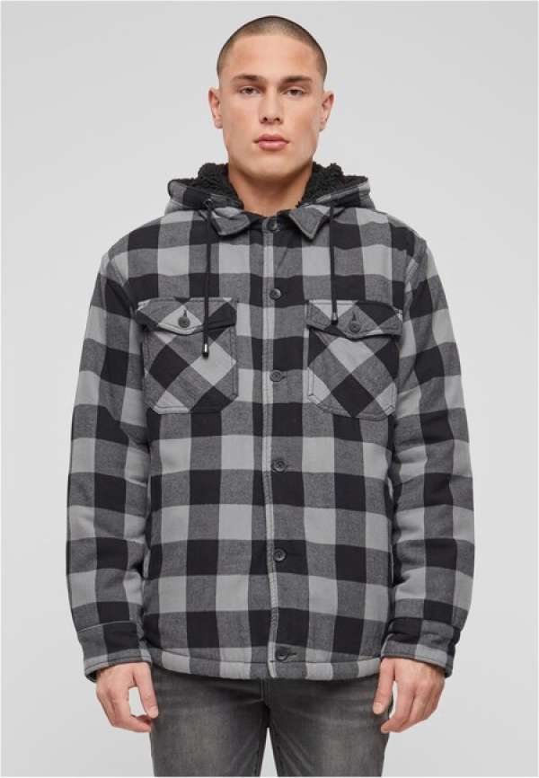 Brandit Lumberjacket Hooded black/charcoal