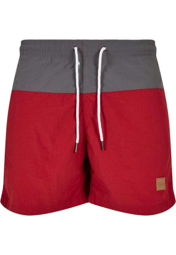 Urban Classics Block Swim Shorts brickred/darkshadow
