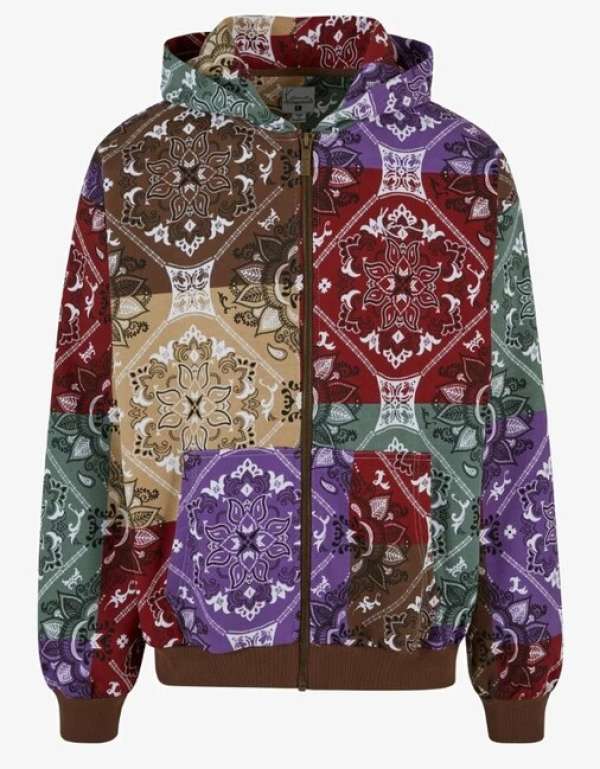 Karl Kani Sweatshirt Chest Signature Os Paisley Full Zip Hoodie multicolor