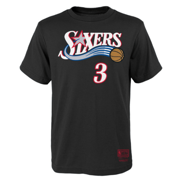 Mitchell & Ness NBA Name&Number Tee 76ERS Allen Iversol black