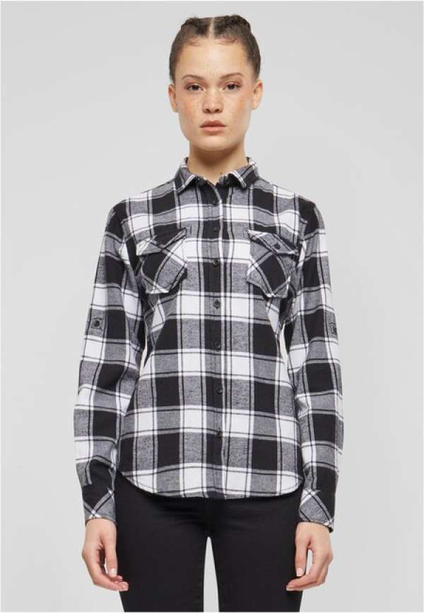 Brandit Amy Flanell Shirt GIRLS white/black