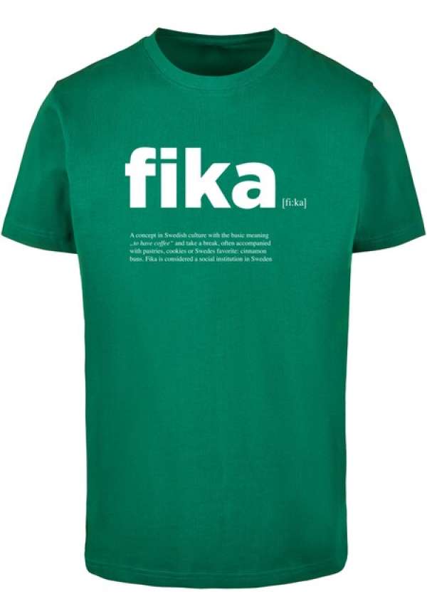 Mr. Tee Fika Definition T-Shirt Round Neck forest green