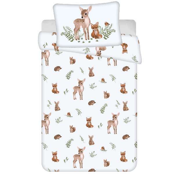 Ágynemű garnitúra Erdő állatok baby 100x135 cm + 40x60 cm