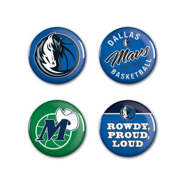 WinCraft NBA Button 4 Pack Dallas Mavericks