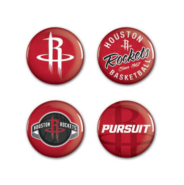 WinCraft NBA Button 4 Pack Houston Rockets
