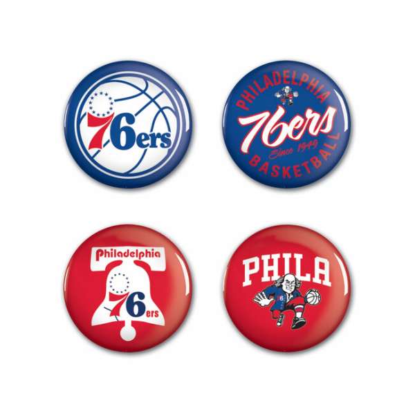 WinCraft NBA Button 4 Pack Philadelphia 76ers