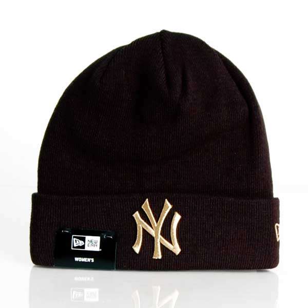 Sapka NEW ERA MLB Wmns Metallic Logo Cuff Knit NY Yankees Black