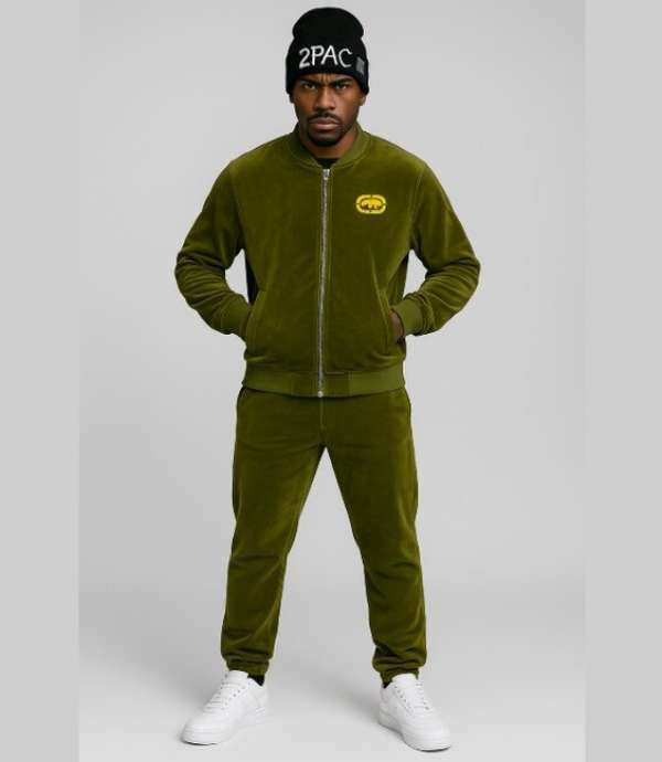 Ecko Unltd Mobster Velour Suit Green