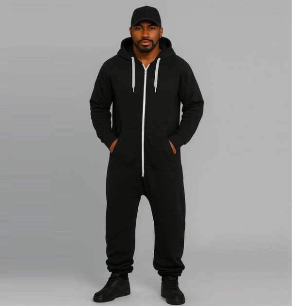 Urban Classics Sweat Jumpsuit blk/wht