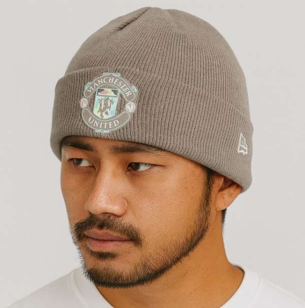Téli Sapka New Era Iridescent Cuff Beanie Manchester United Football Club Grey