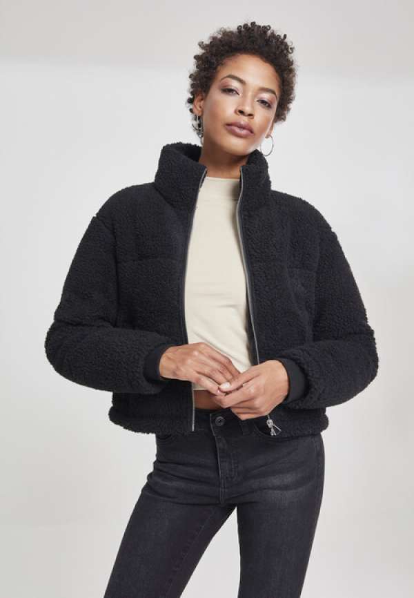 Urban Classics Ladies Boxy Sherpa Puffer Jacket black