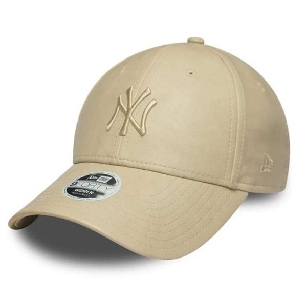 Női Sapka New Era 9Forty Womens MLB PU Leather NY Yankees Stone Beige