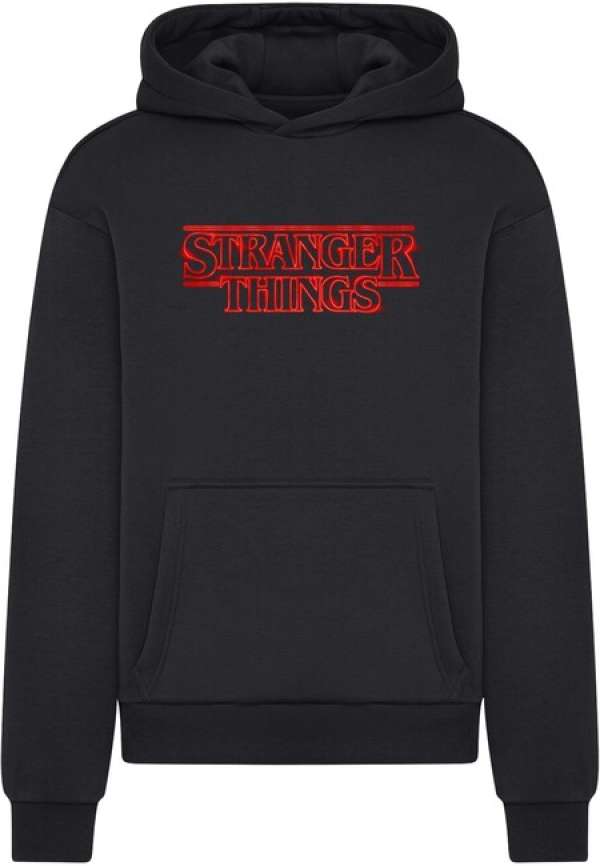 Mr. Tee Stranger Things Neon Sign Fluffy Hoody black