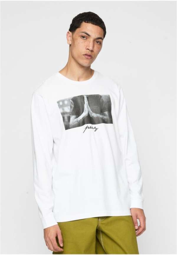 Mr. Tee Pray Longsleeve white