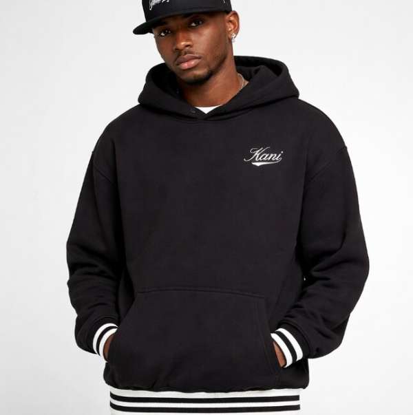 Karl Kani Sweatshirt Cursive Varsity Oversized Hoodie black