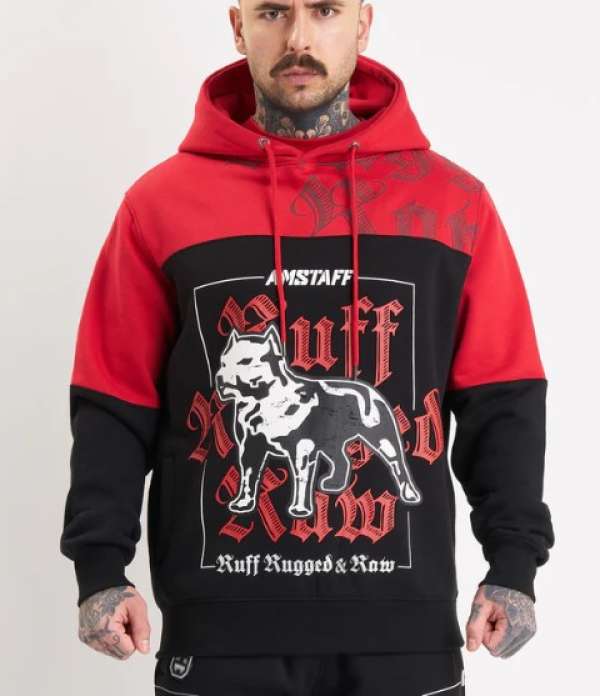 Amstaff Zane Hoodie Red Black