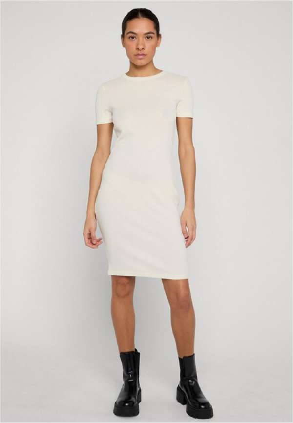 Urban Classics Ladies Basic Slim Fit T-Shirt Dress whitesand