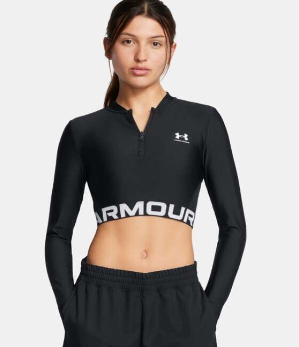 Under Armour HeatGear Rib 1/4 Zip LS-BLK