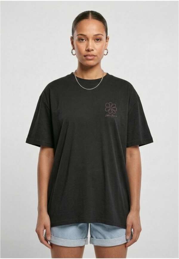 Ladies Urban Classics Flower Logo Loose Tee black