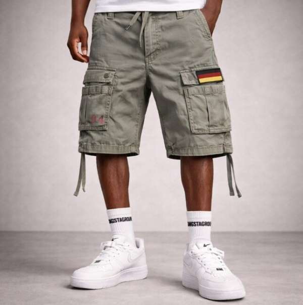 Rovid nadrag Surplus Airborn Vintage Shorts Olive Flag