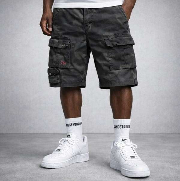 Rovid nadrag Surplus Trooper Shorts Black Camo