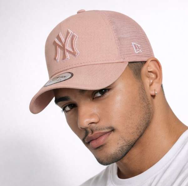 sapka New Era 940 Af Trucker Outline cap MLB NY Yankees Pink