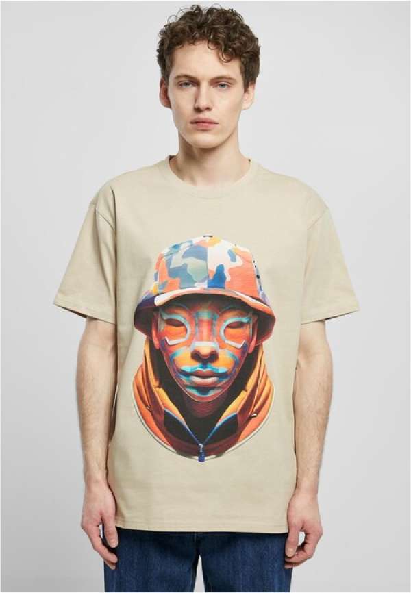Urban Classics Camouflage Front Heavy Oversized Tee sand