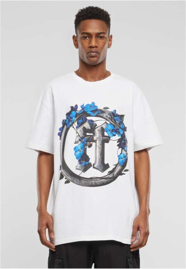 Urban Classics Faded Flowers Oversize Tee white