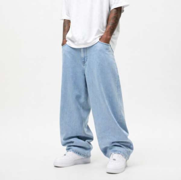 Farmer Nadrag Karl Kani OG K Relaxed Baggy Denim Bleached Blue