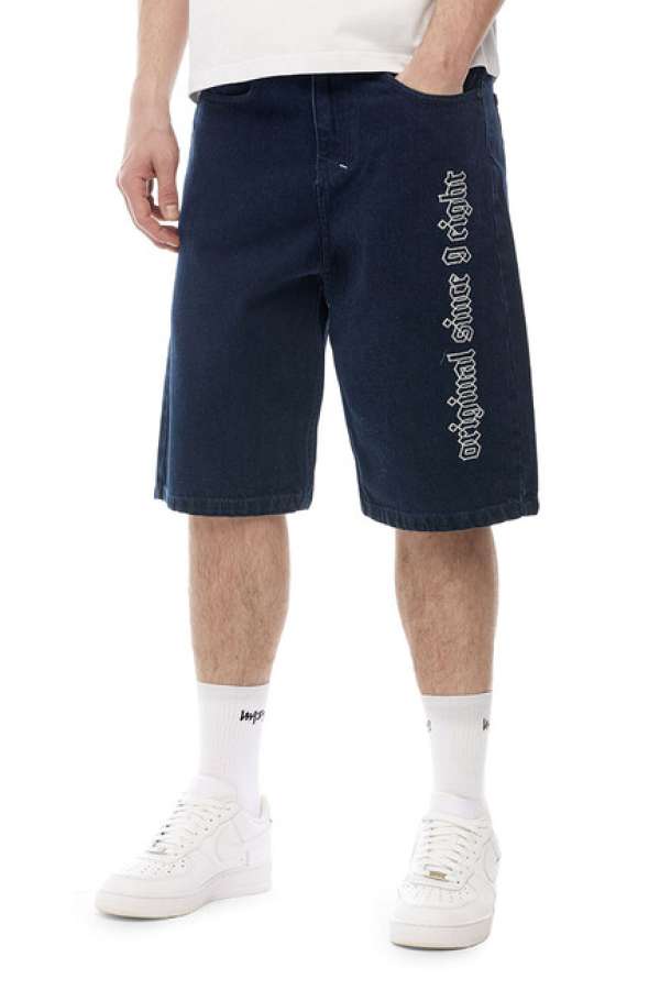 Mass Denim Clan Jeans Shorts extra baggy fit blue rinsed