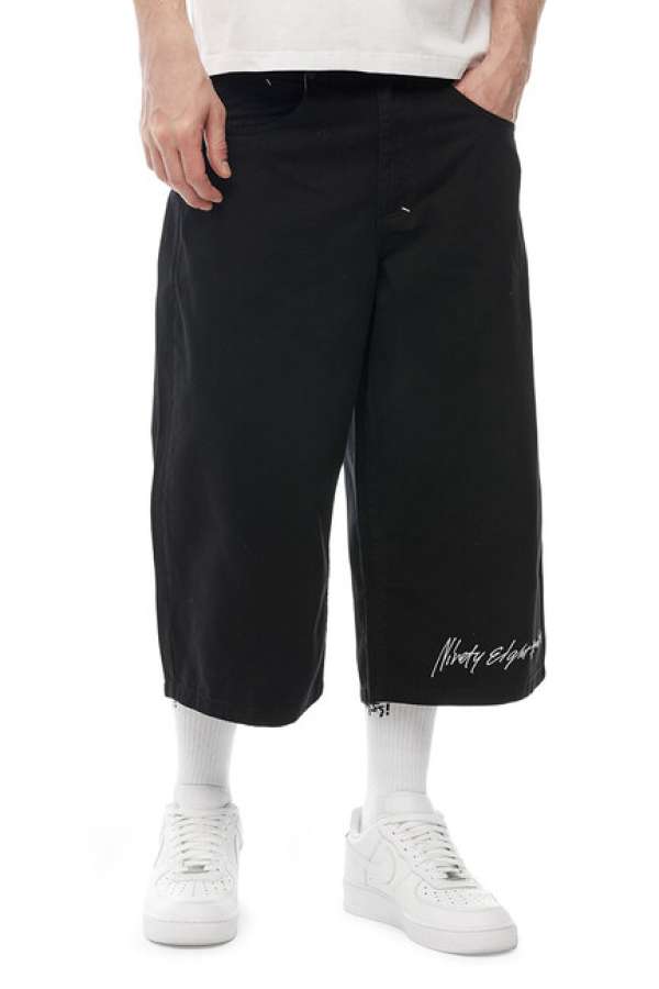 Mass Denim Ninety Eight Shorts extra baggy fit jorts black washed