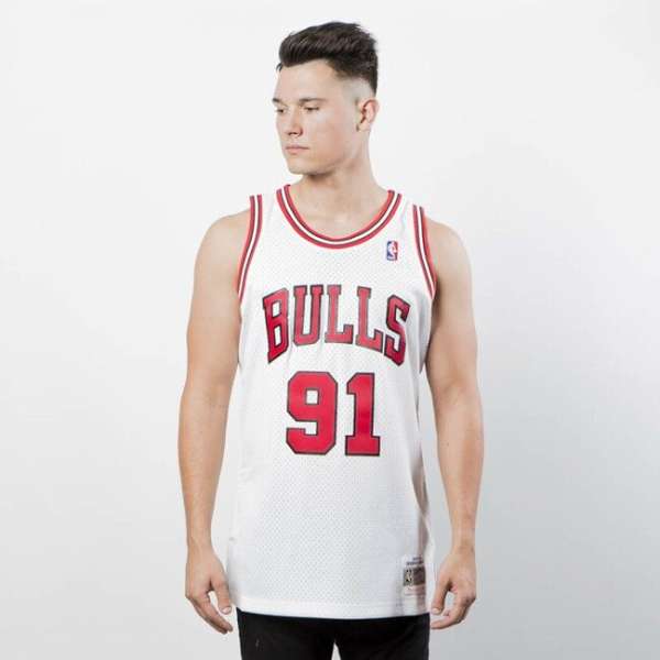Mitchell & Ness Chicago Bulls #91 Dennis Rodman white Swingman Jersey
