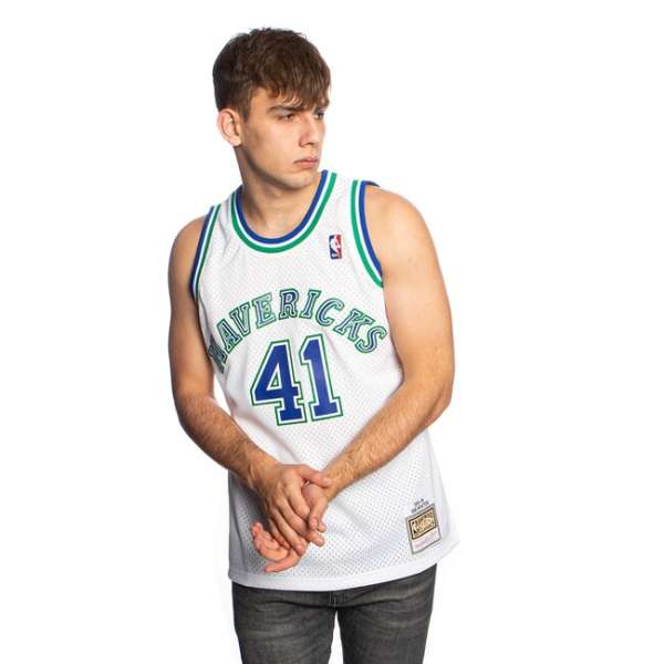Mitchell & Ness Dallas Mavericks #41 Dirk Nowitzki white Swingman Jersey