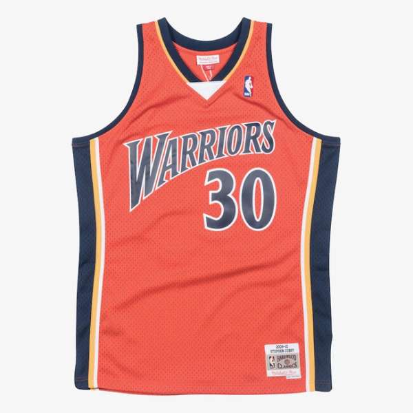 Mitchell & Ness Golden State Warriors #30 Stephen Curry Swingman Jersey dark orange