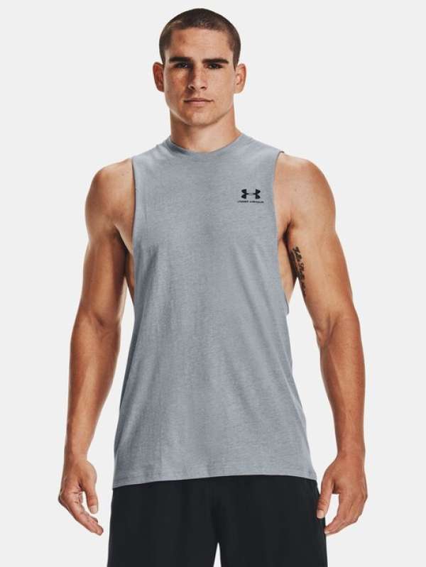Under Armour UA LEFT CHEST CUT OFF TANK-GRY