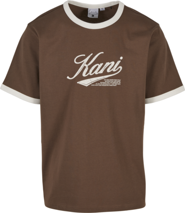 Karl Kani Cursive Varsity Regular Ringer T-Shirt brown