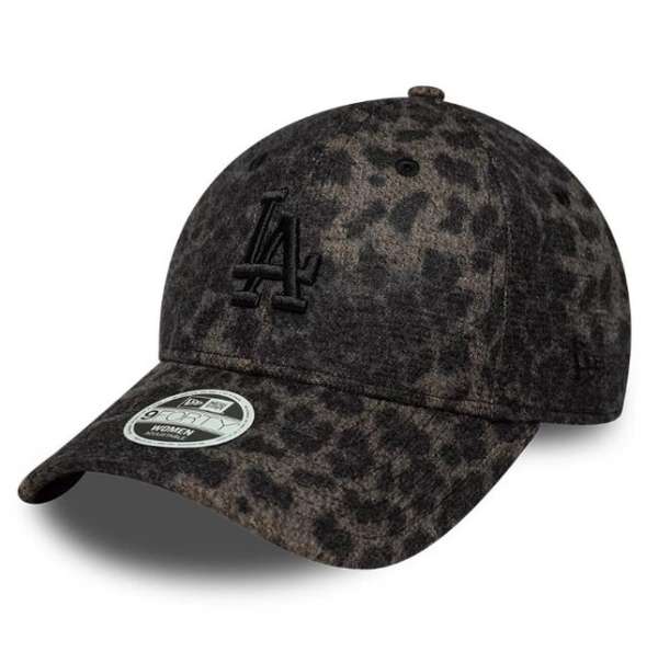 Női Sapka New Era 9Forty Womens MLB Cosy Leopard LA Dodgers Black