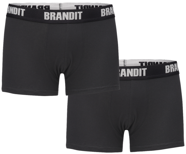 Brandit Boxer Shorts Logo 2 Pack black-black