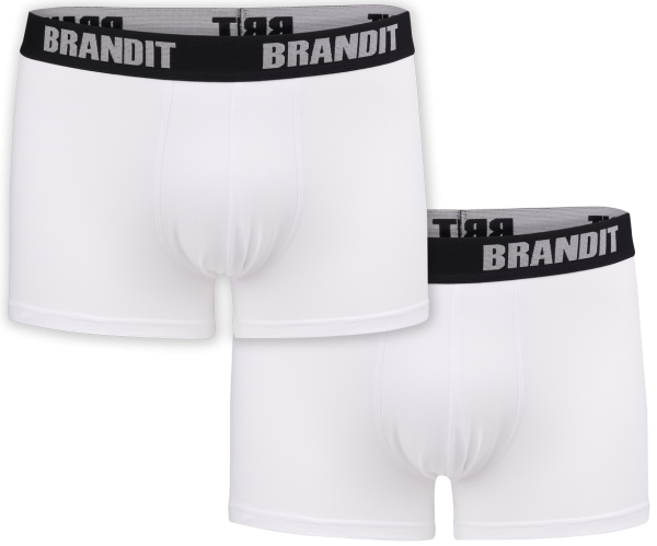 Brandit Boxer Shorts Logo 2 Pack white-white