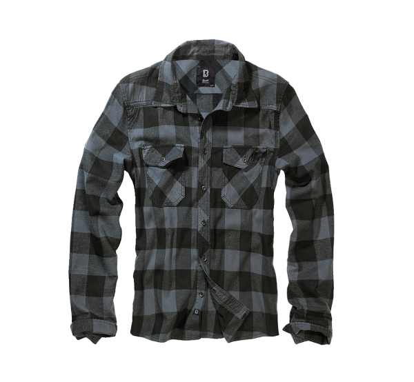 Brandit Check Shirt Long Sleeve black/grey