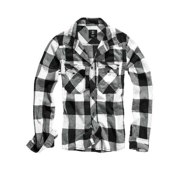 Brandit Check Shirt Long Sleeve white/black