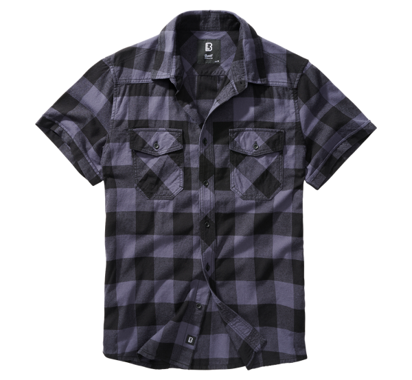 Brandit Check Shirt Short Sleeve black/grey