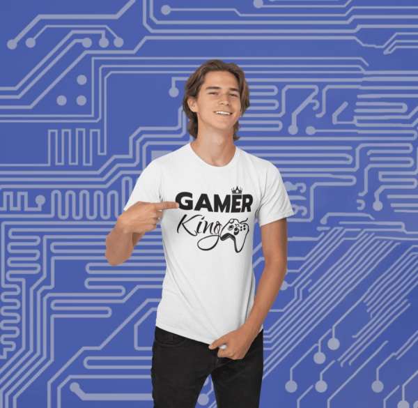 Gamer King fehér póló