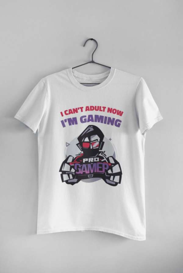 I can't adult now I'm gaming fehér póló 2
