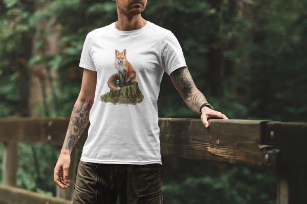 Fox on the tree fehér póló