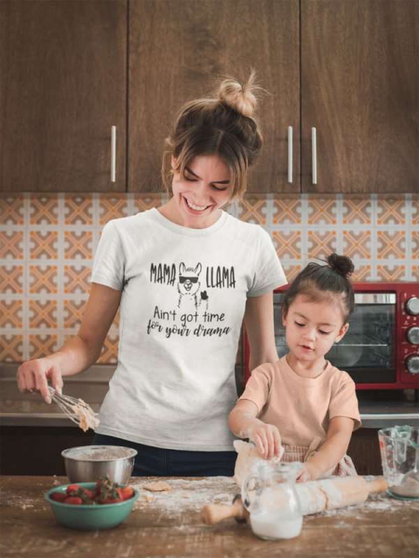 Mama llama- ain't got time fehér póló