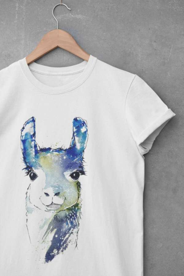 No face, no drama llama fehér póló