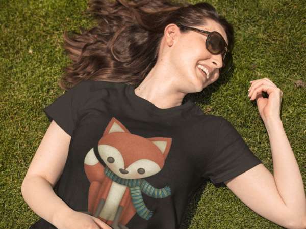 Róka koma fekete póló