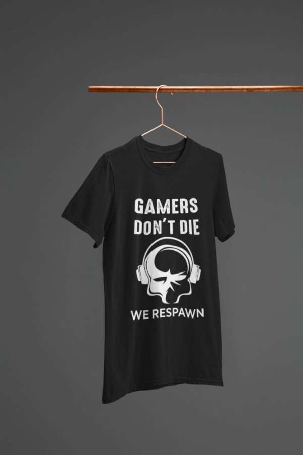 Gamers respawn fekete póló